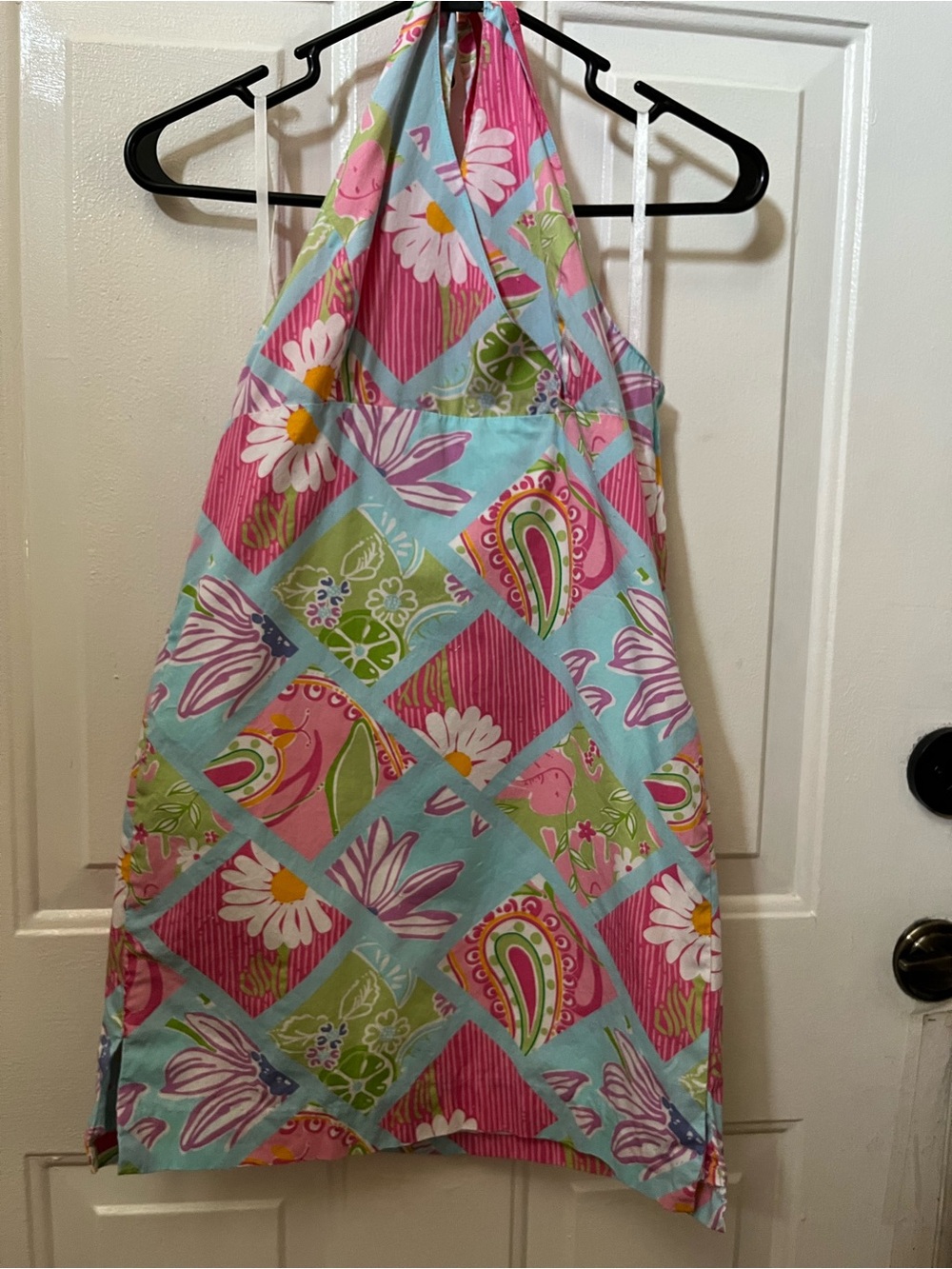 Lilly Pulitzer Pink, Turquoise & Green Floral Girls halter Dress